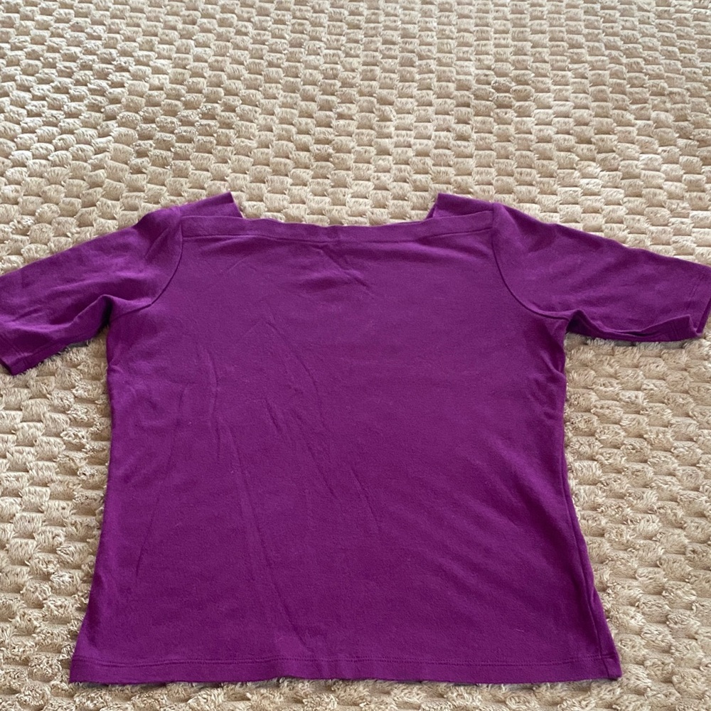 L.L. Bean Rich Purple Short Sleeve Top